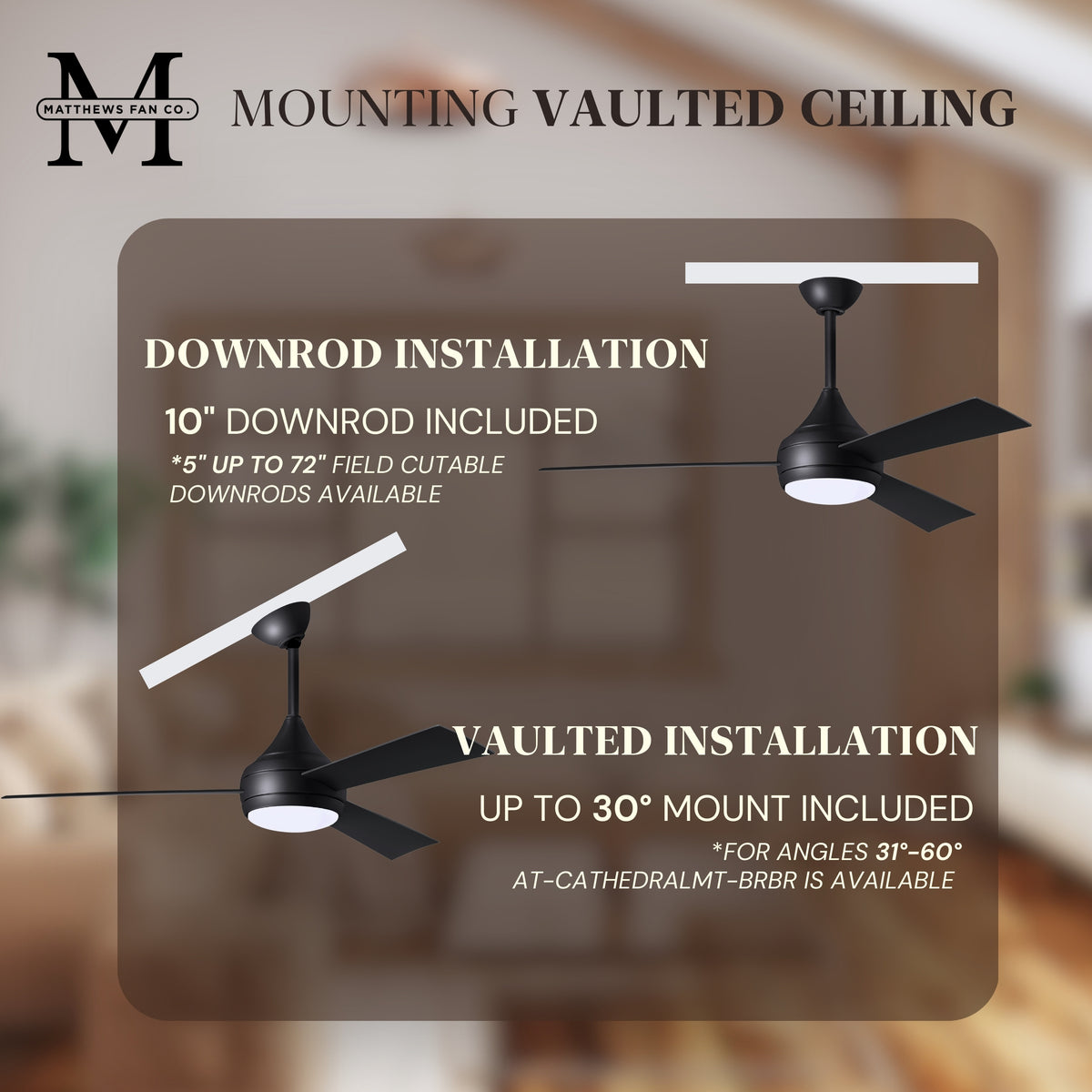 52-Inch Donaire 3-Blade Ceiling Fan with LED Light