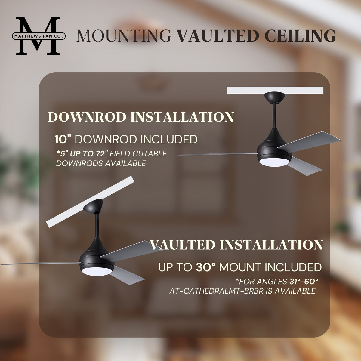 52-Inch Donaire 3-Blade Ceiling Fan with LED Light
