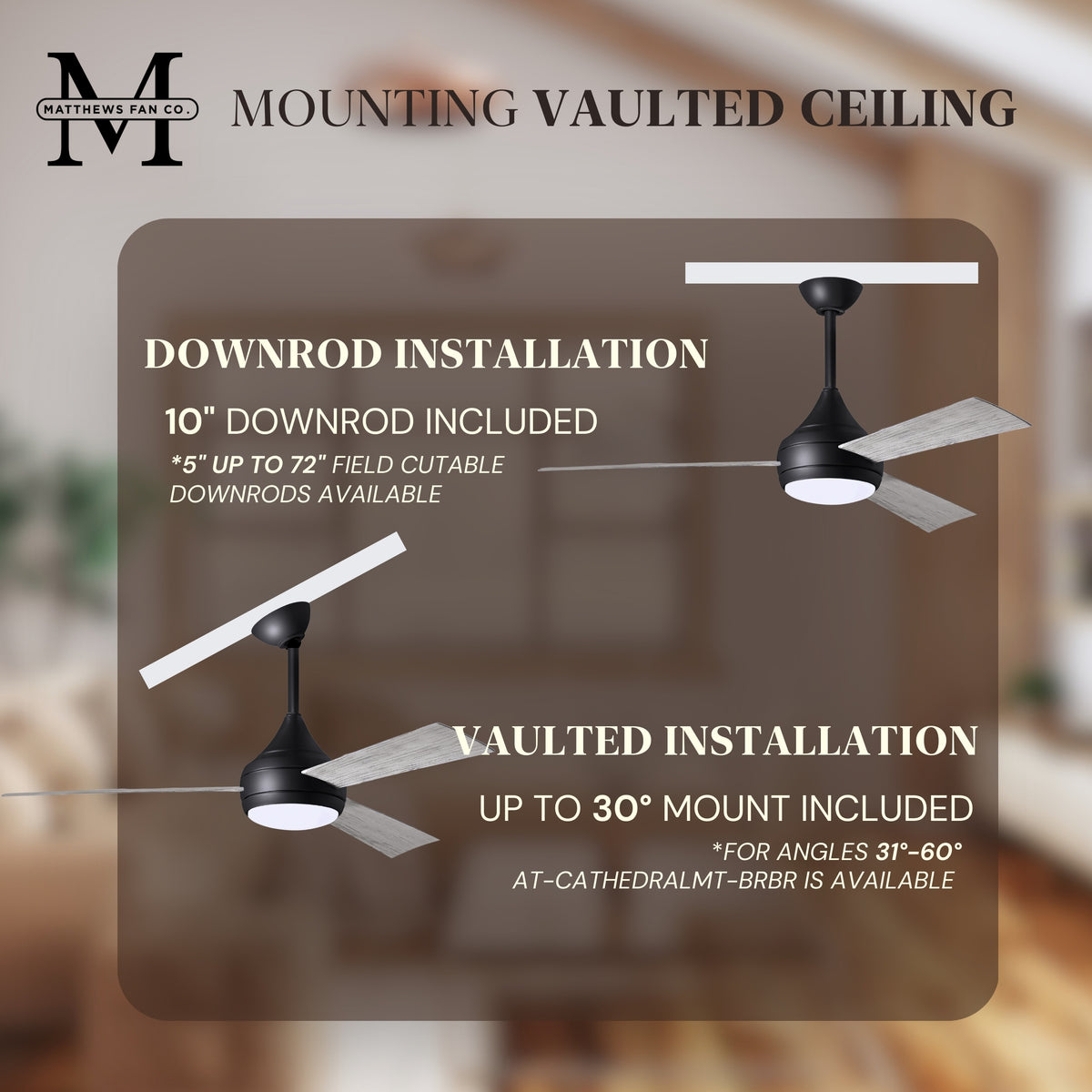 52-Inch Donaire 3-Blade Ceiling Fan with LED Light