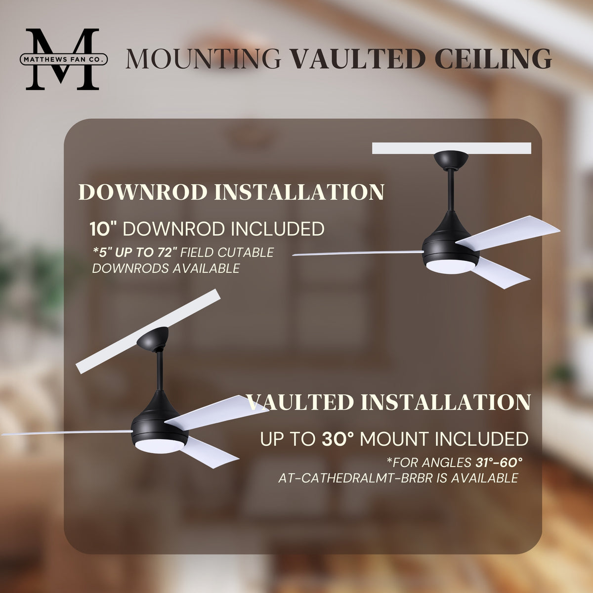 52-Inch Donaire 3-Blade Ceiling Fan with LED Light