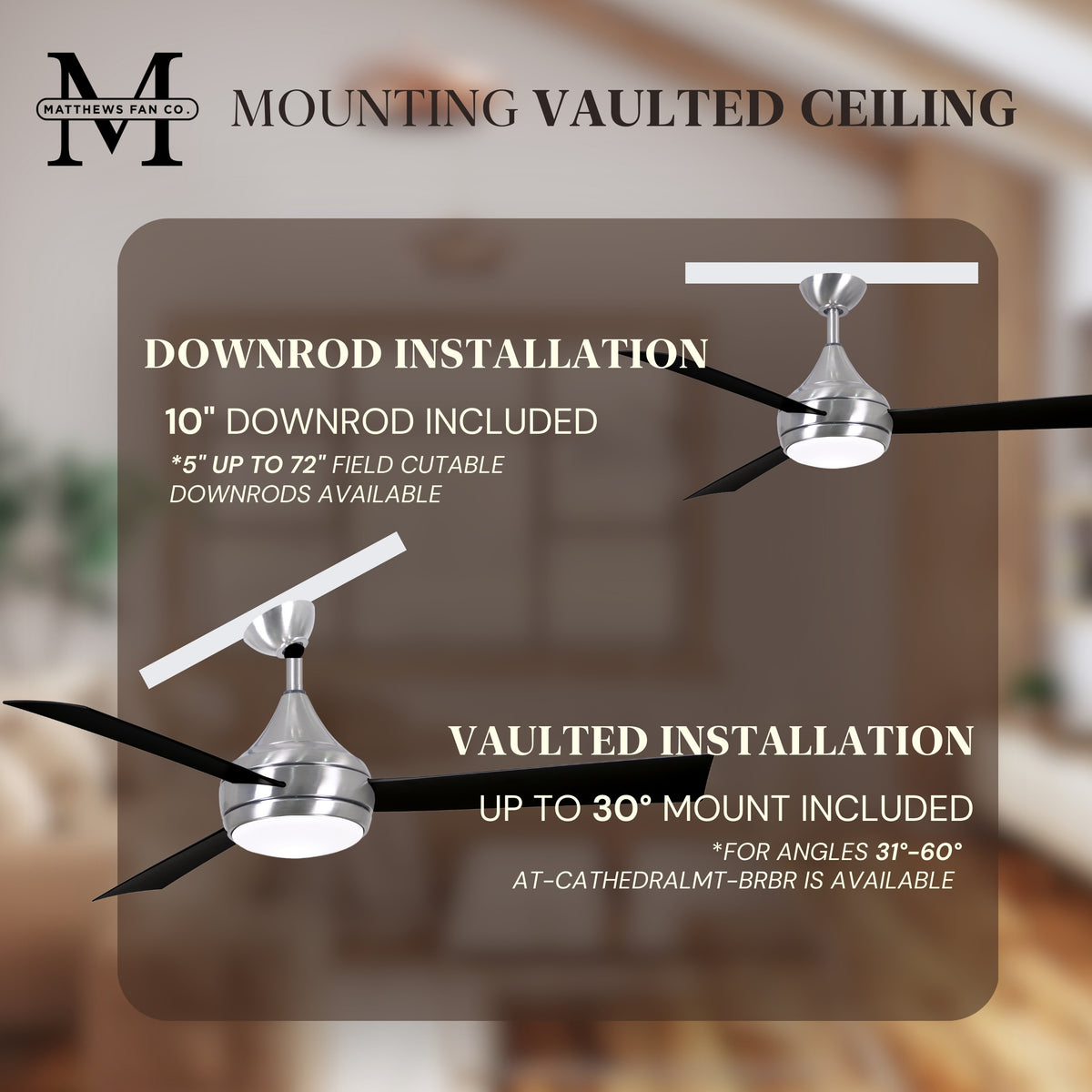 52-Inch Donaire 3-Blade Ceiling Fan with LED Light