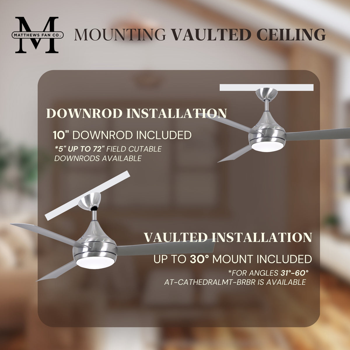 52-Inch Donaire 3-Blade Ceiling Fan with LED Light