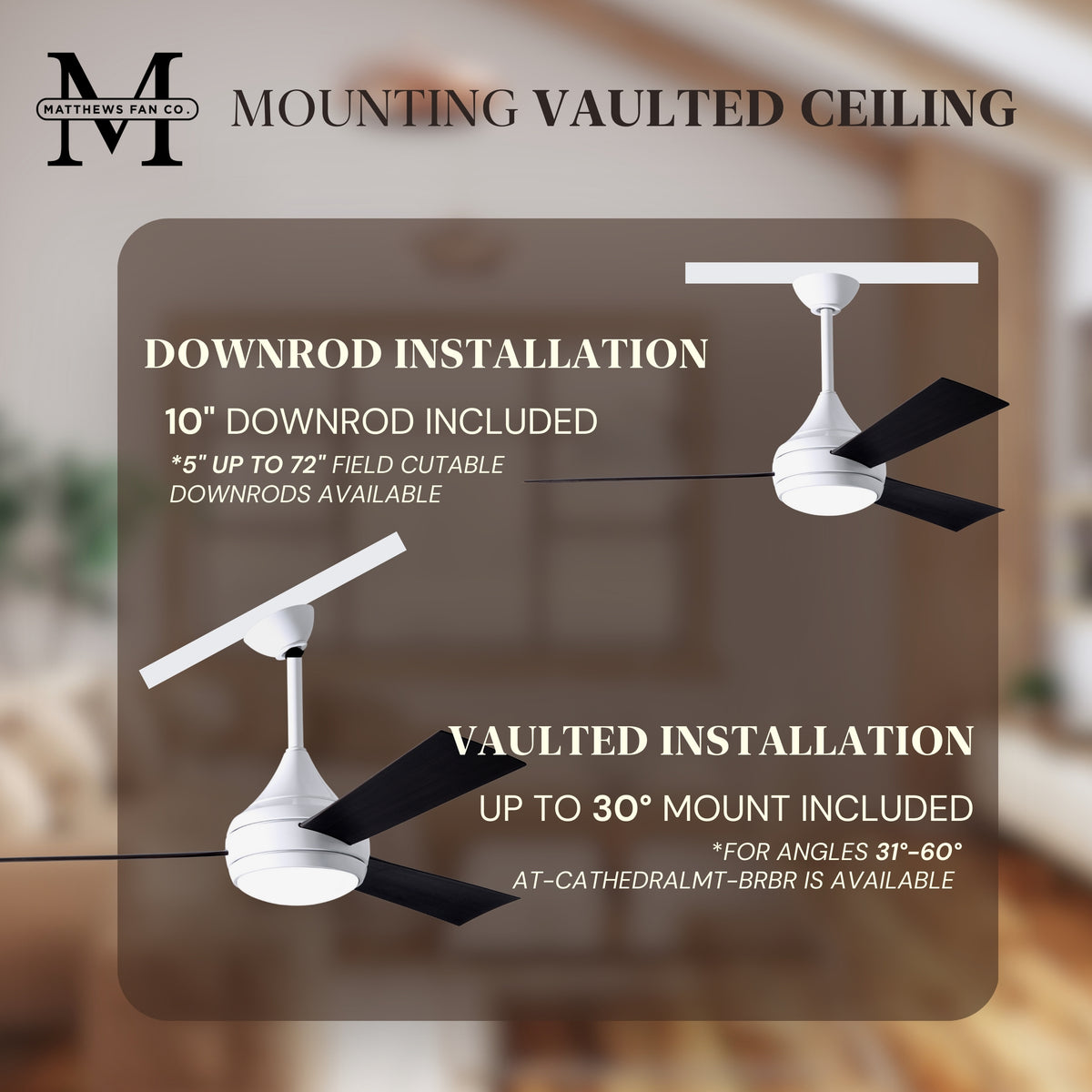 52-Inch Donaire 3-Blade Ceiling Fan with LED Light