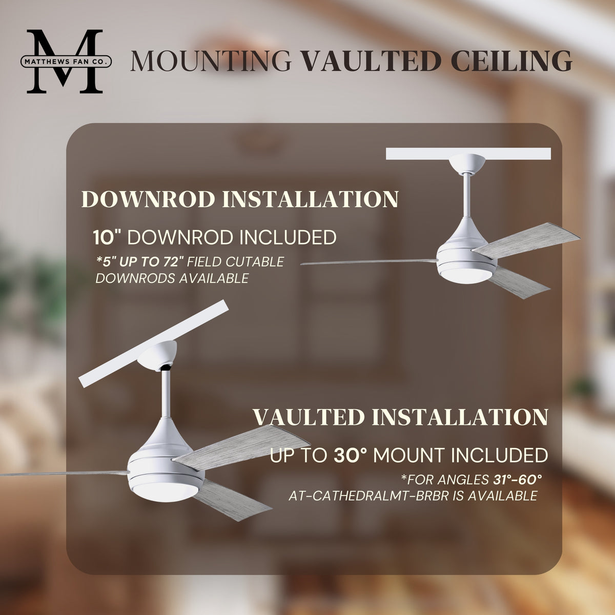 52-Inch Donaire 3-Blade Ceiling Fan with LED Light
