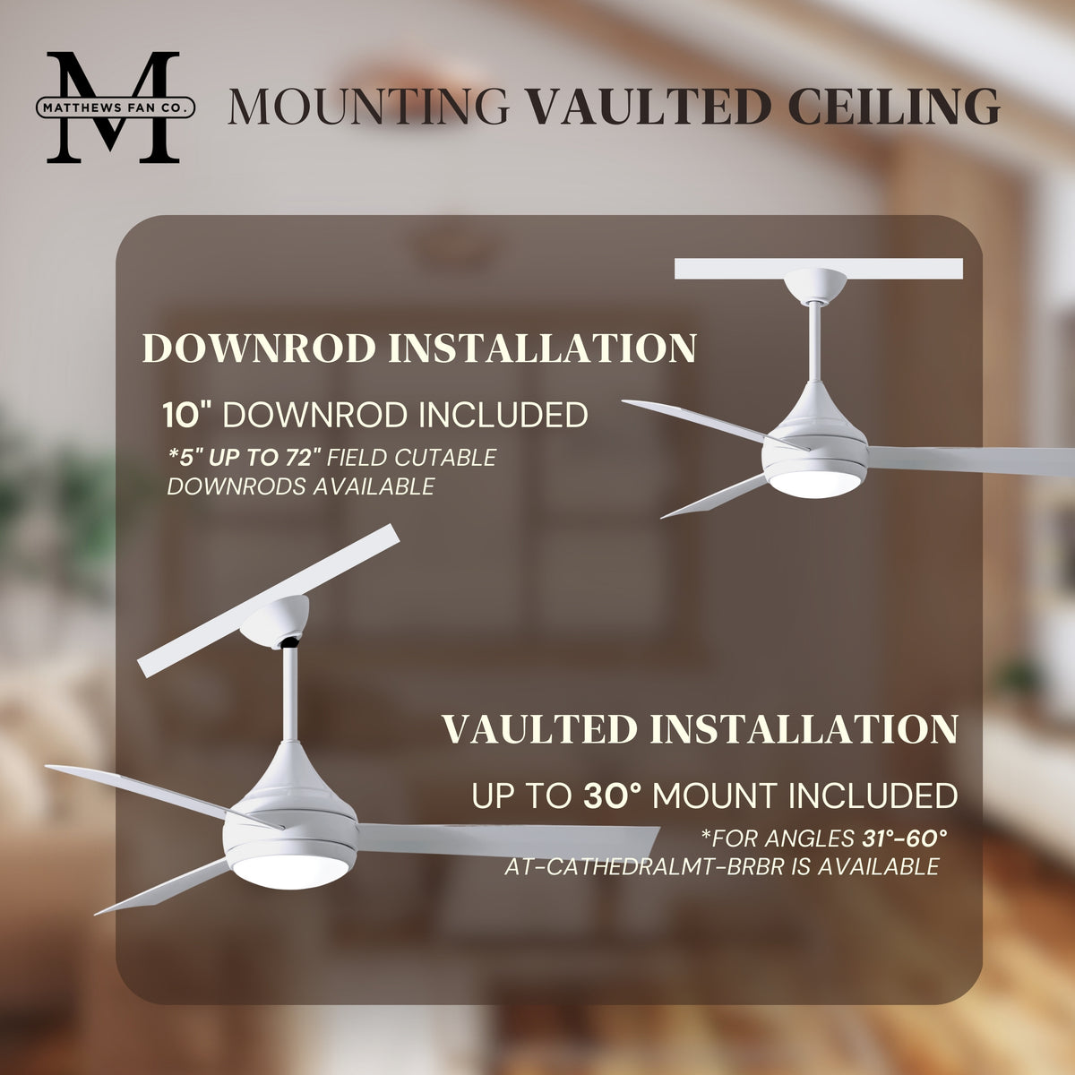 52-Inch Donaire 3-Blade Ceiling Fan with LED Light
