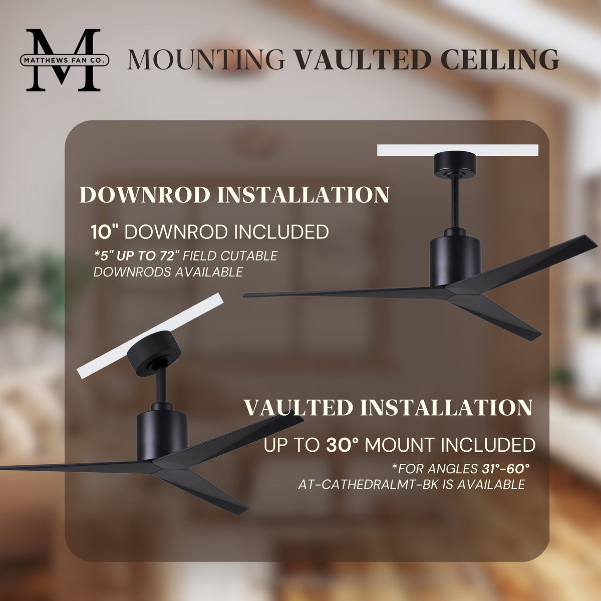 56-Inch Eliza 3-Blade Ceiling Fan Without Light Kit
