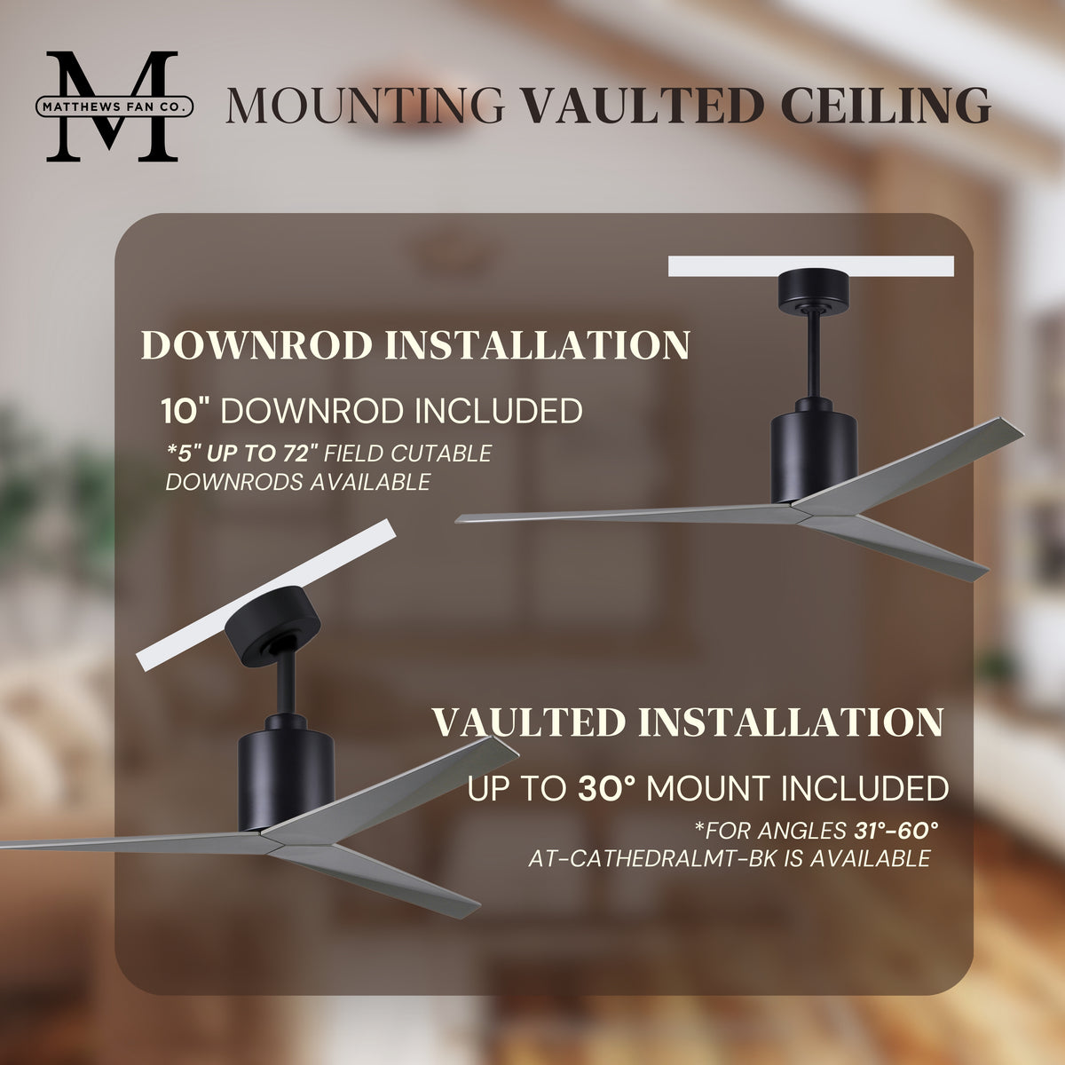 56-Inch Eliza 3-Blade Ceiling Fan Without Light Kit