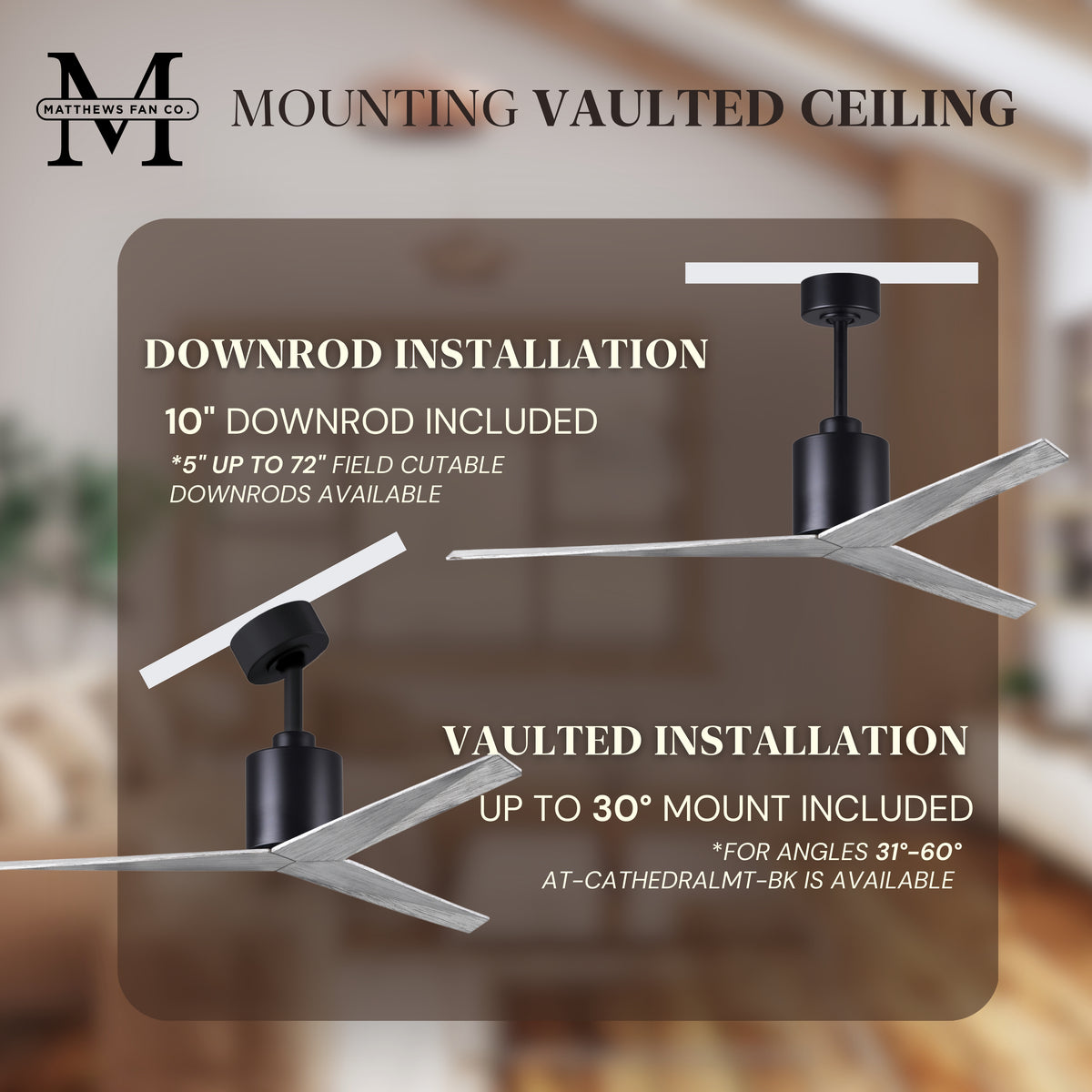 56-Inch Eliza 3-Blade Ceiling Fan Without Light Kit