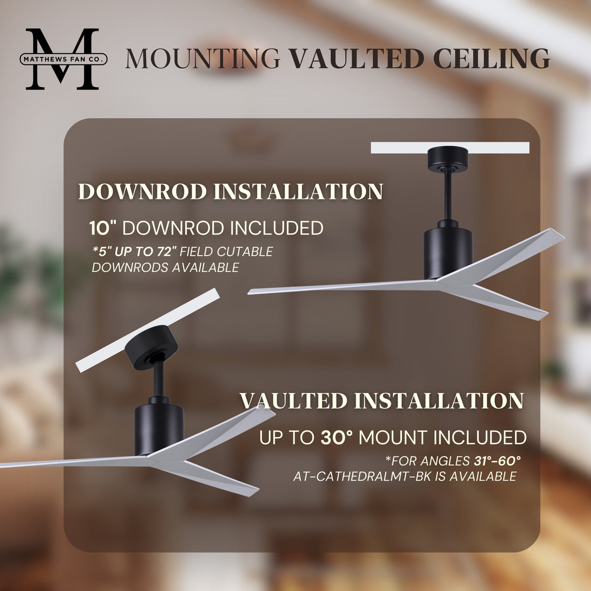 56-Inch Eliza 3-Blade Ceiling Fan Without Light Kit