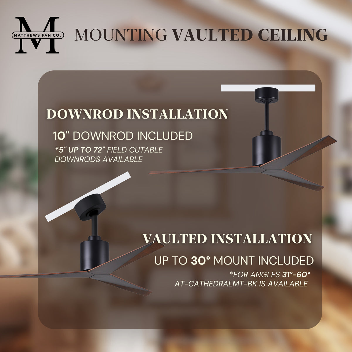 56-Inch Eliza 3-Blade Ceiling Fan Without Light Kit