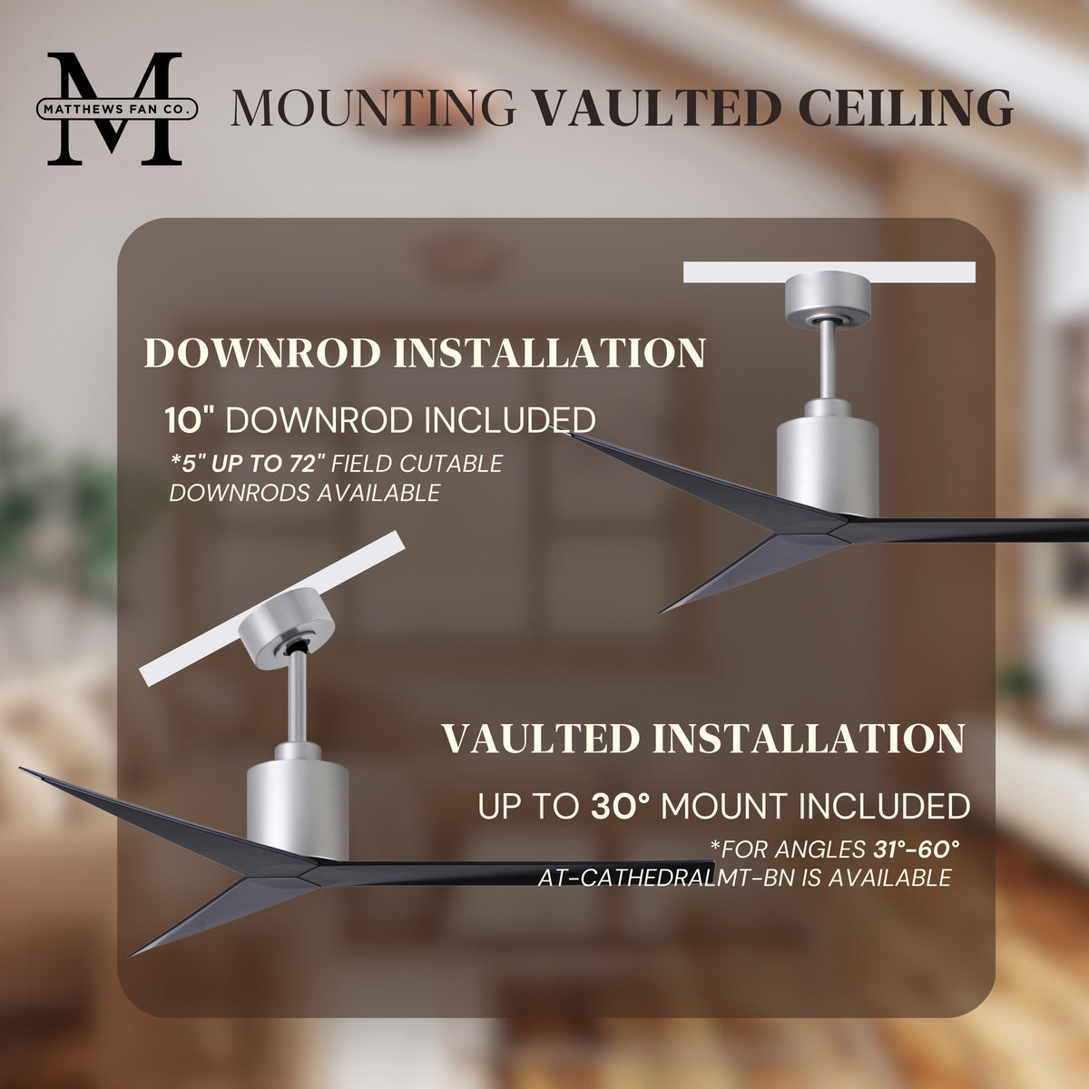56-Inch Eliza 3-Blade Ceiling Fan Without Light Kit