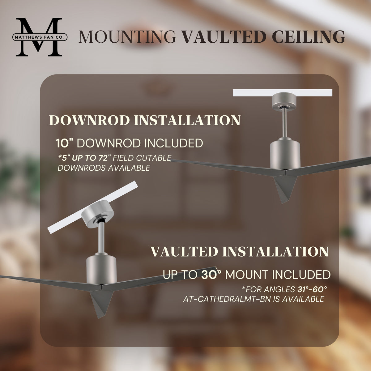 56-Inch Eliza 3-Blade Ceiling Fan Without Light Kit