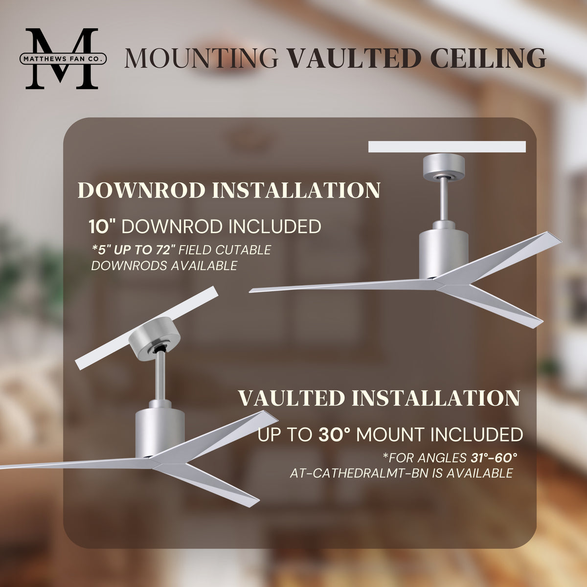 56-Inch Eliza 3-Blade Ceiling Fan Without Light Kit
