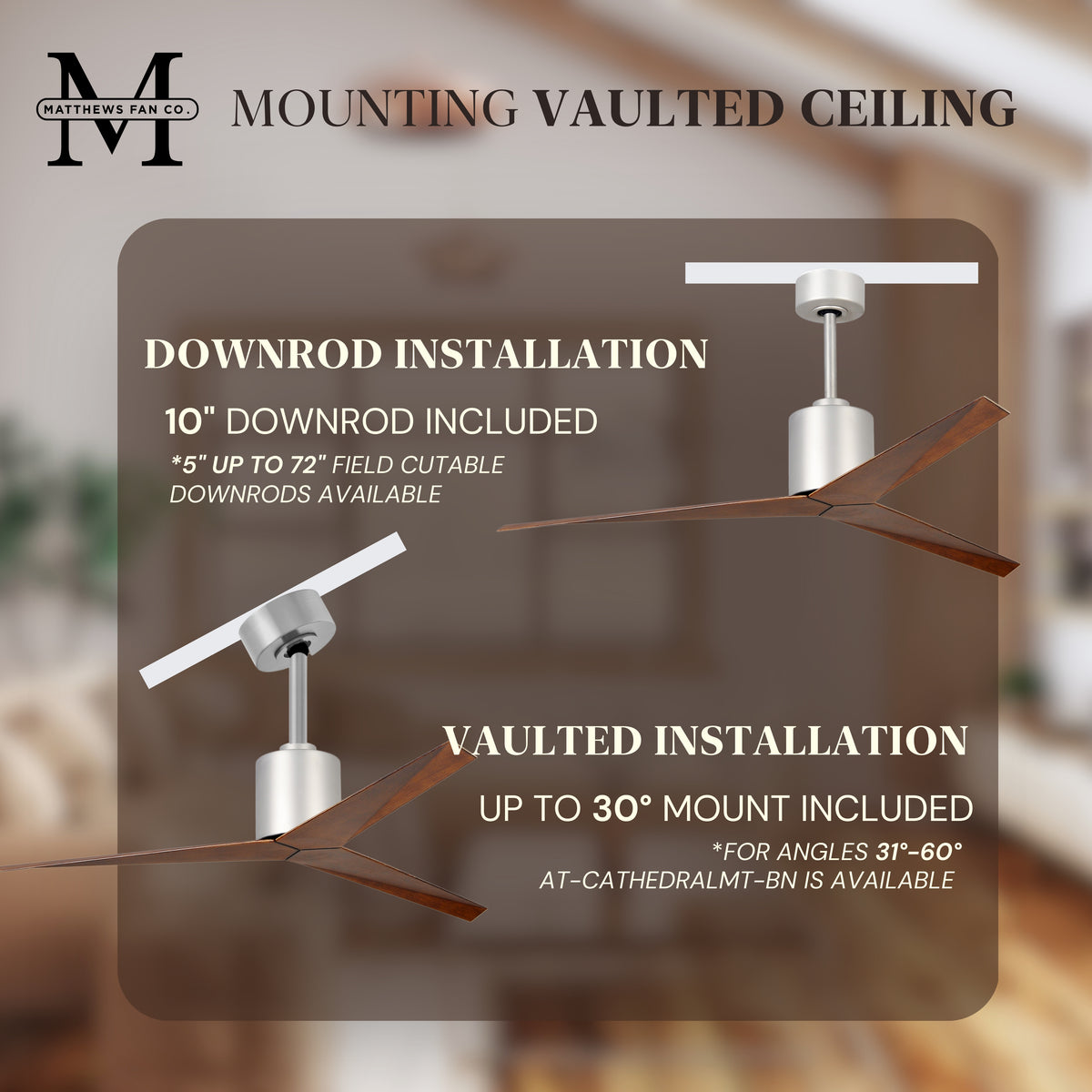 56-Inch Eliza 3-Blade Ceiling Fan Without Light Kit
