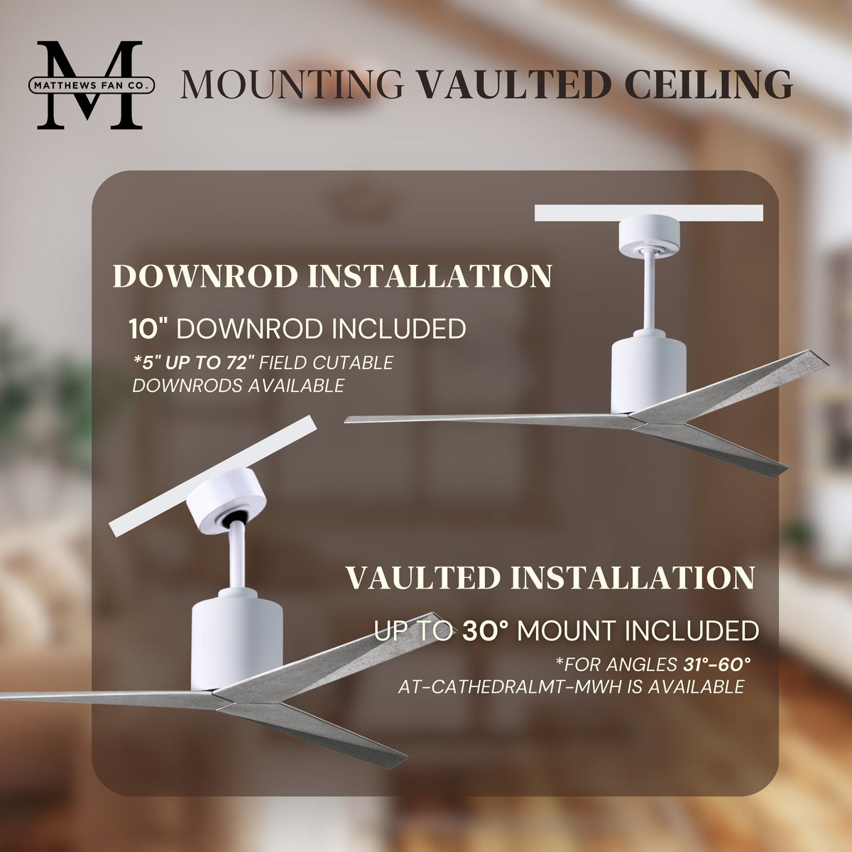 56-Inch Eliza 3-Blade Ceiling Fan Without Light Kit