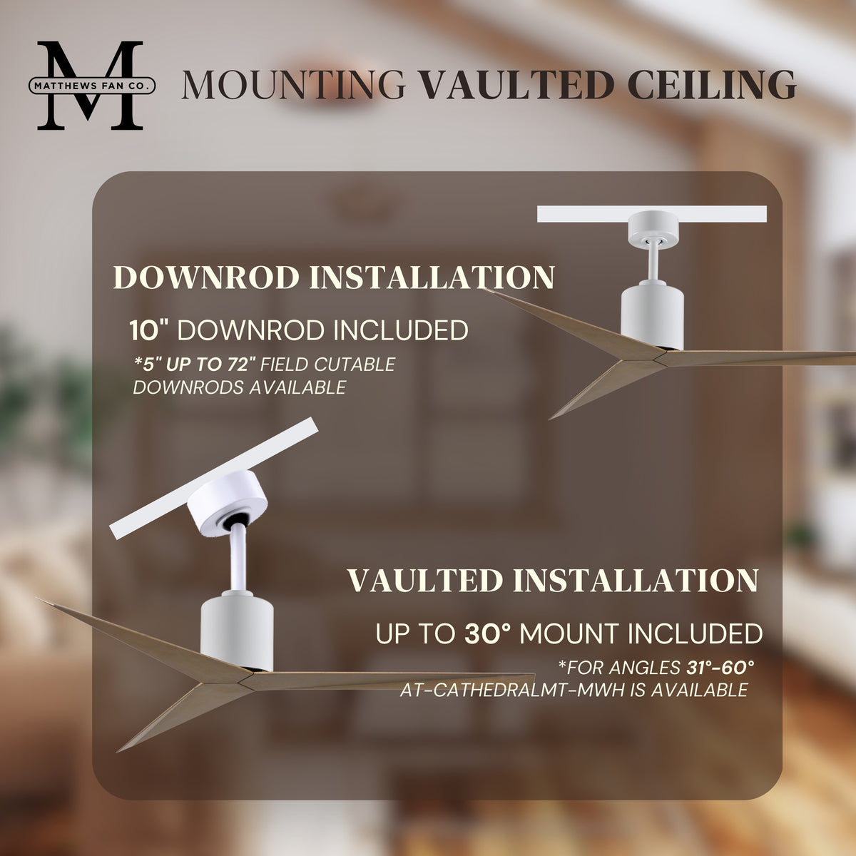 56-Inch Eliza 3-Blade Ceiling Fan Without Light Kit