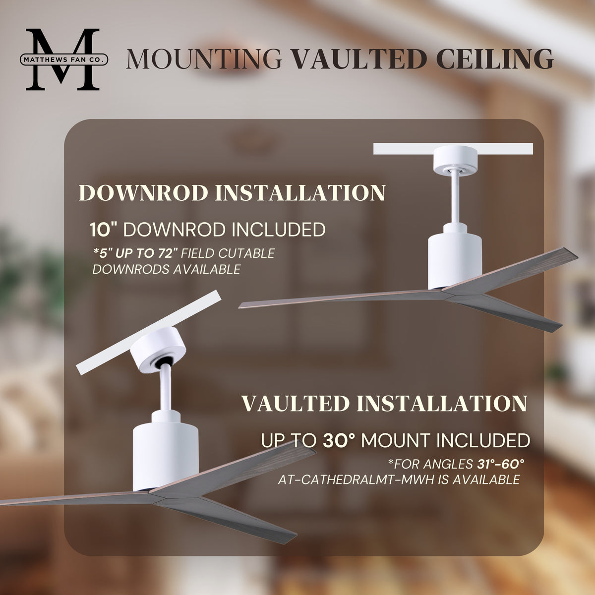 56-Inch Eliza 3-Blade Ceiling Fan Without Light Kit