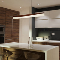 Artisan Wood 4ft Linear Pendant Lighting 20W Walnut Fixture