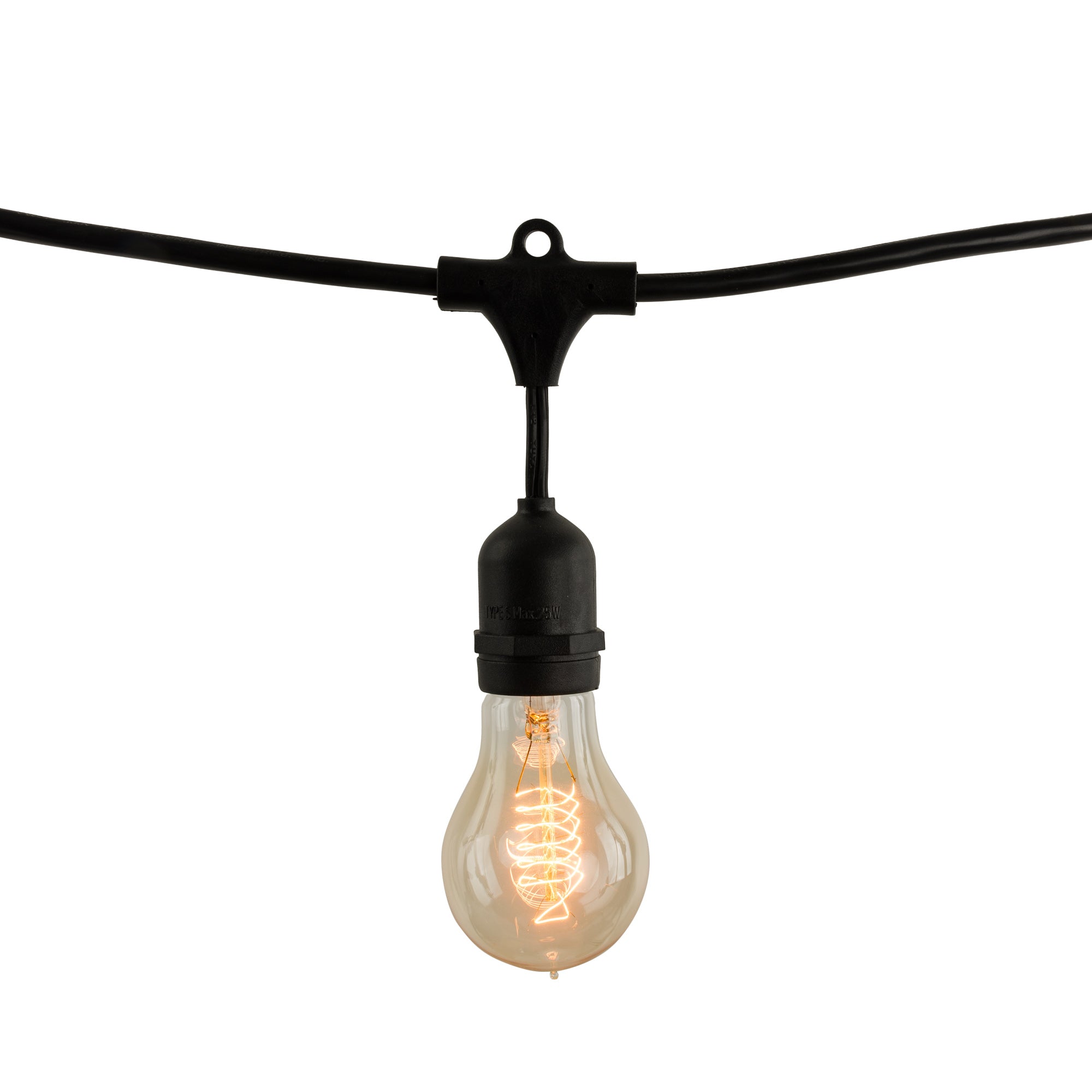 48-foot A19 Incandescent String Light Kit with 15 Bulbs, 2200K, 2-Pack