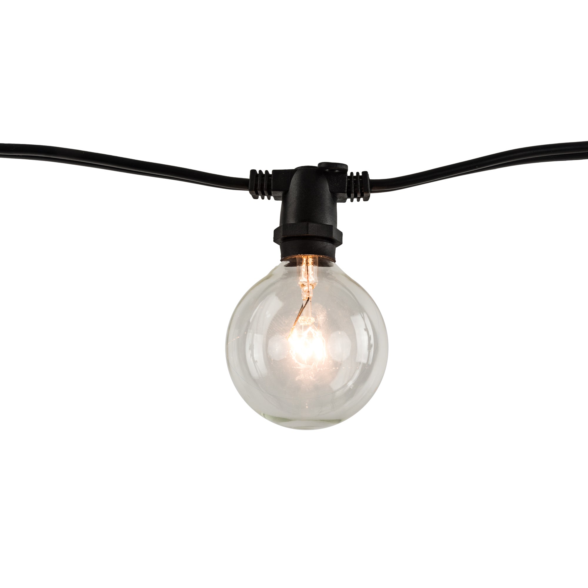 14-foot Black G16 Incandescent String Light Kit with 10 Bulbs, 2700K, 2-Pack
