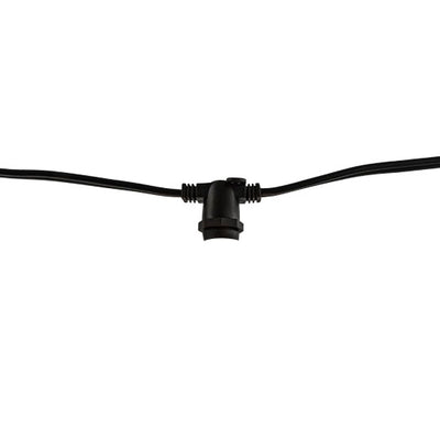 48-foot Black 15-Socket E26 String Light Cord, No Bulbs