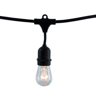 30-foot Black S14 Incandescent String Light Kit with 12 Bulbs, 2700K, 2-Pack