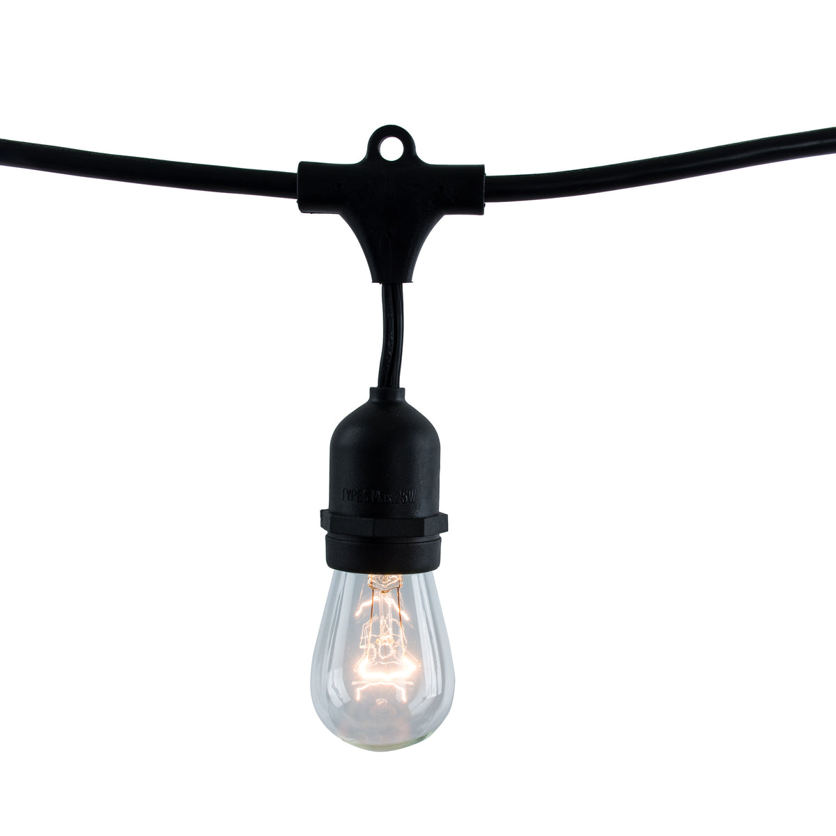 14-foot Black S14 Incandescent String Light Kit with 10 Bulbs, 2700K