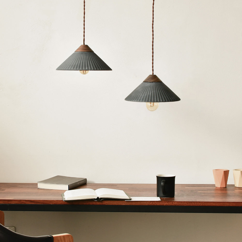 Artisan Concrete Summit Mountain Pendant Light Fixture Dark Grey