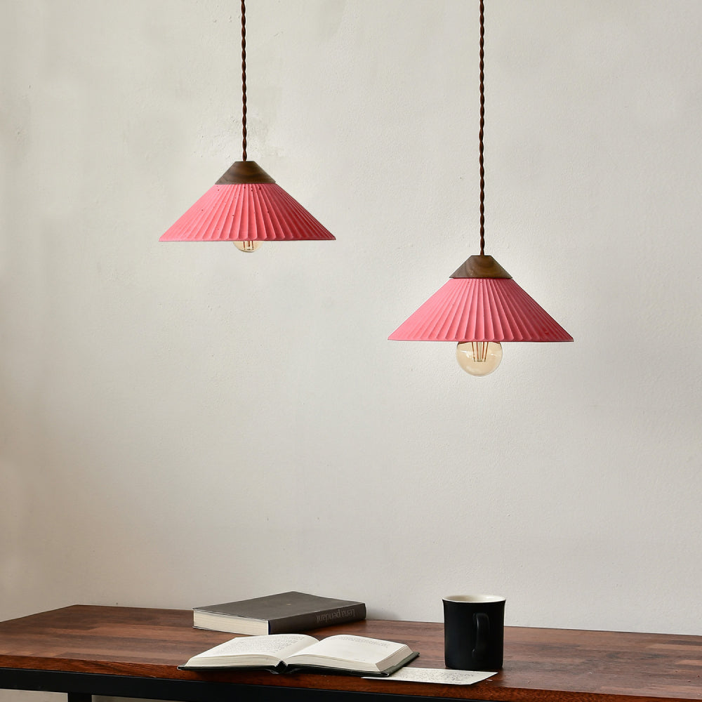 Artisan Concrete Summit Mountain Pendant Light Fixture Cranberry Red