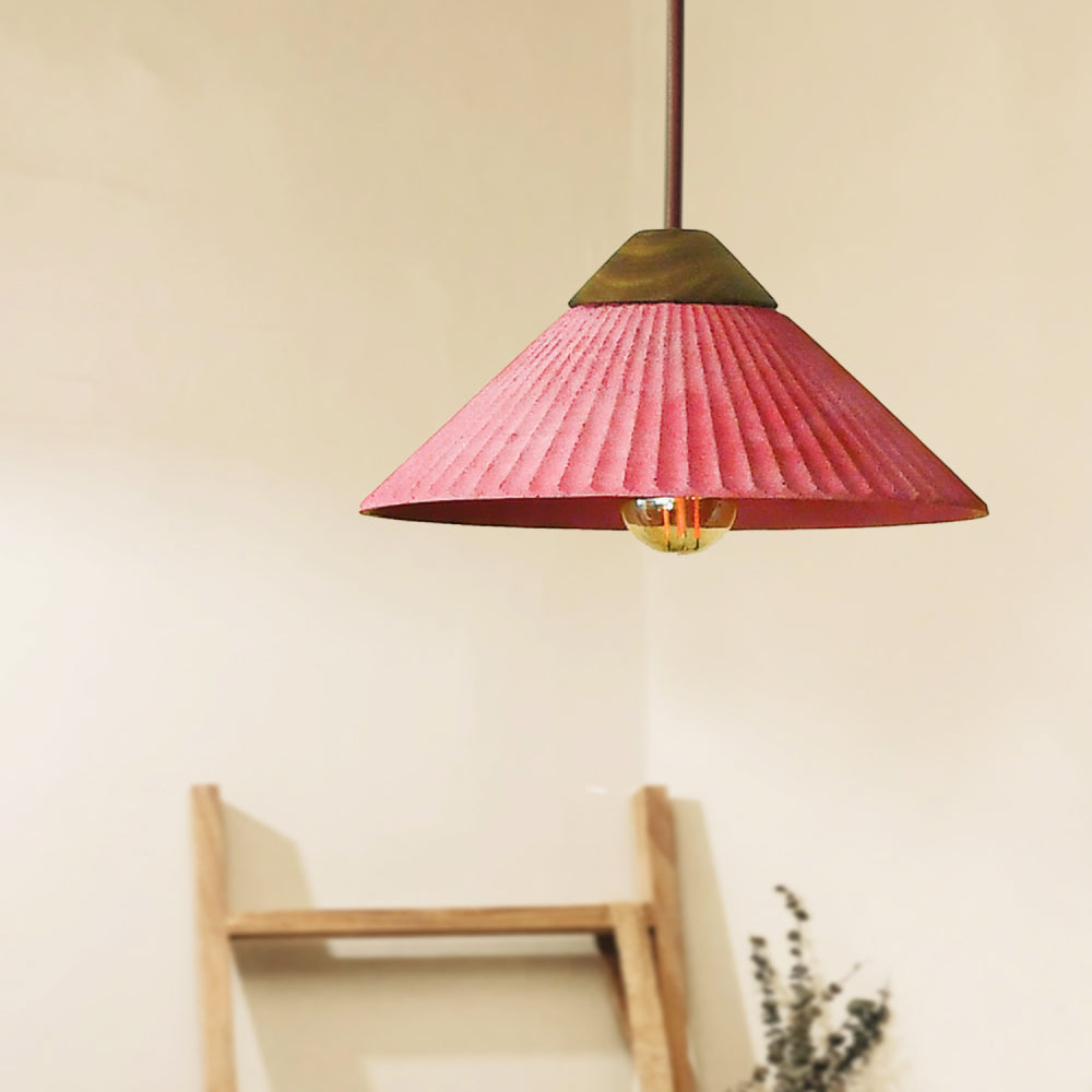 Artisan Concrete Summit Mountain Pendant Light Fixture Cranberry Red