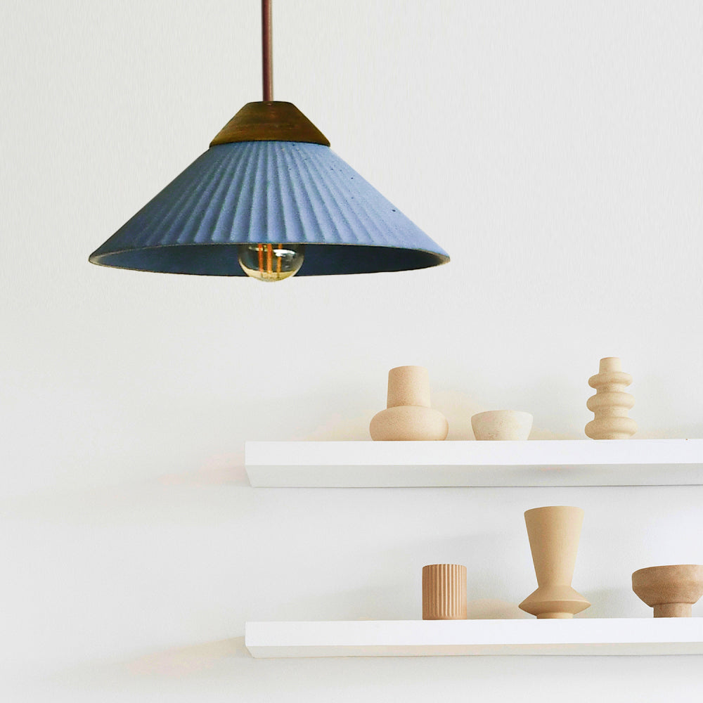 Artisan Concrete Summit Mountain Pendant Light Fixture Ocean Blue