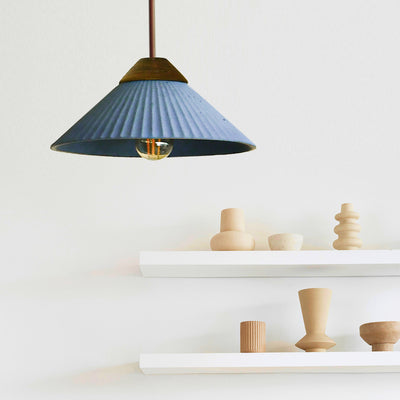 Artisan Concrete Summit Mountain Pendant Light Fixture Ocean Blue