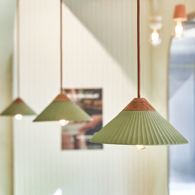 Artisan Concrete Summit Mountain Pendant Light Fixture Olive Green