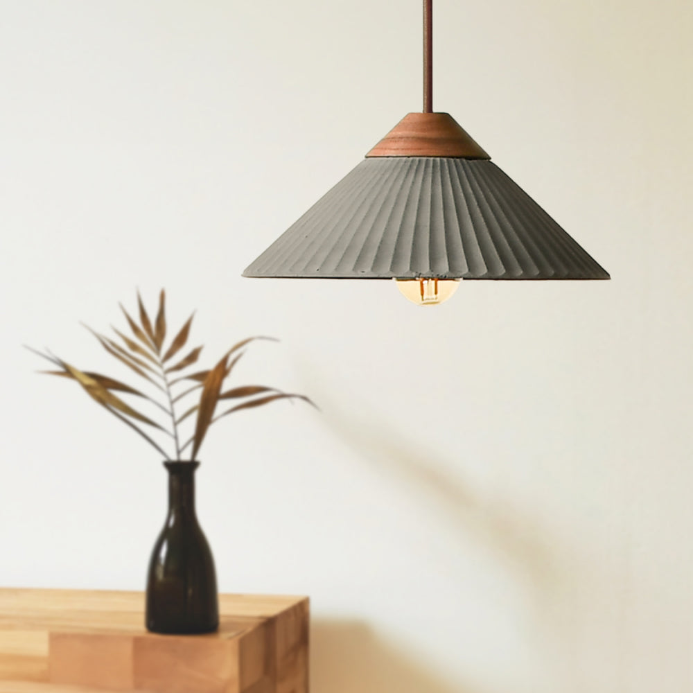 Artisan Concrete Summit Mountain Pendant Light Fixture Dark Grey