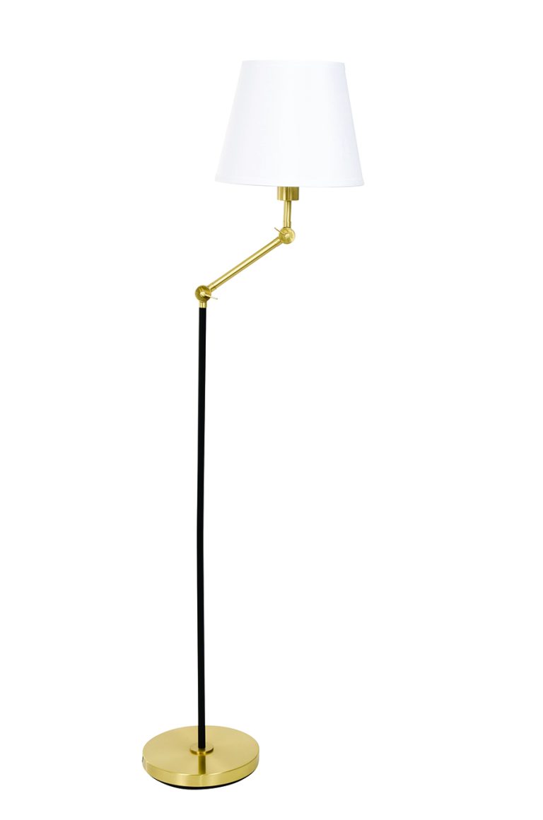 59-inch Taylor Black Brushed Brass Floor Lamp