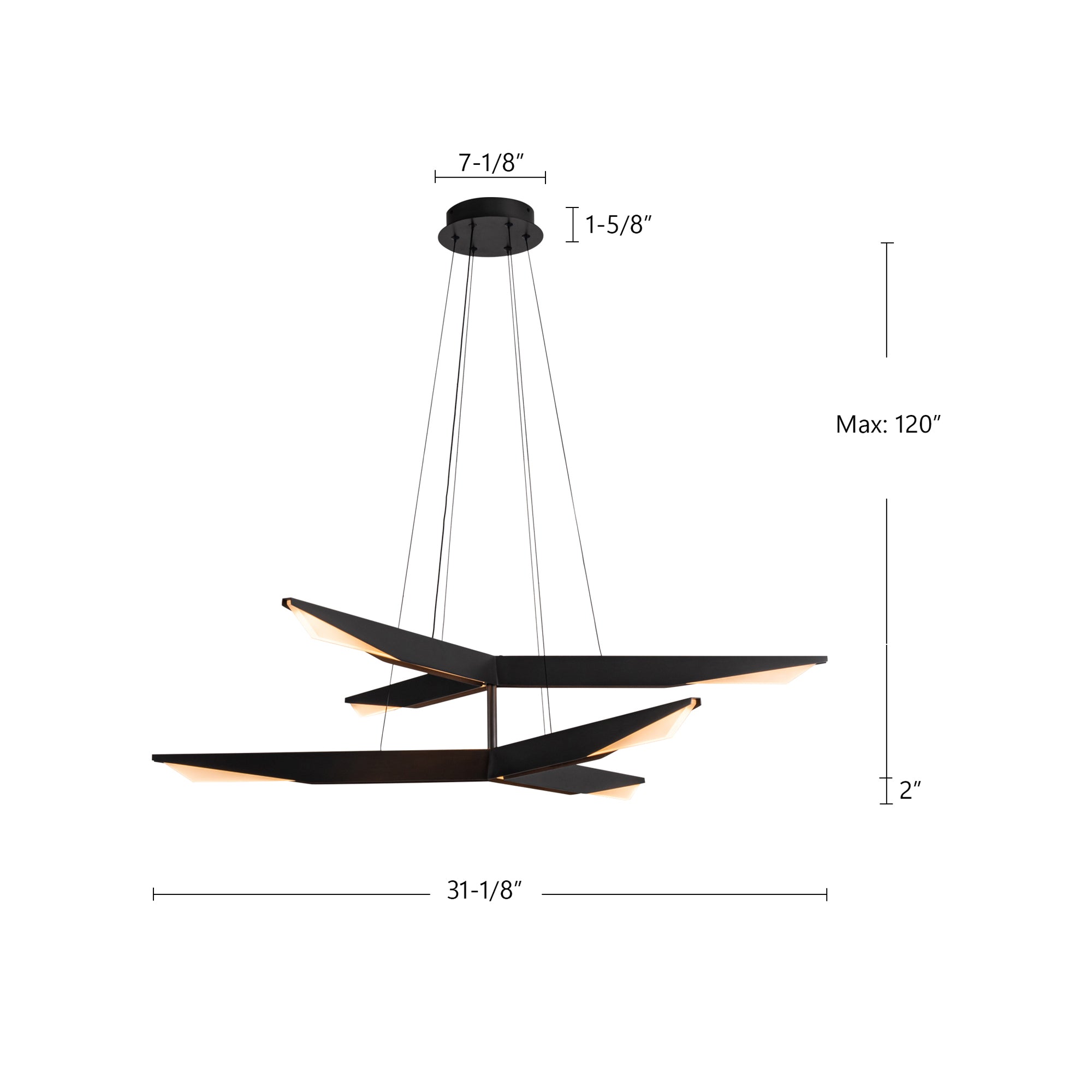 Tachi 42-in Steel Chandelier