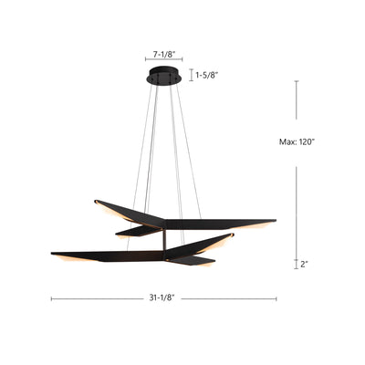 Tachi 42-in Steel Chandelier
