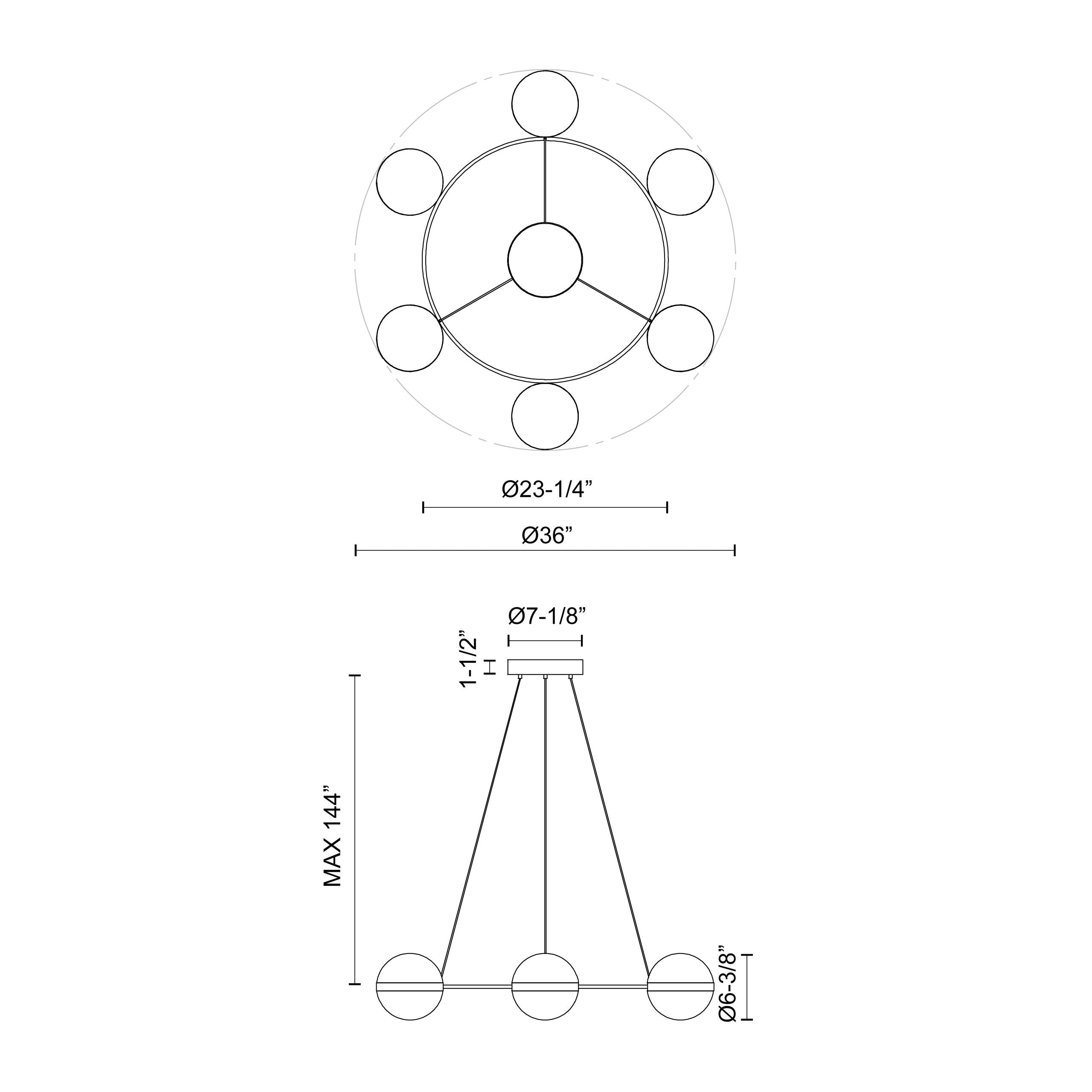 Tagliato 36-in Steel Chandelier