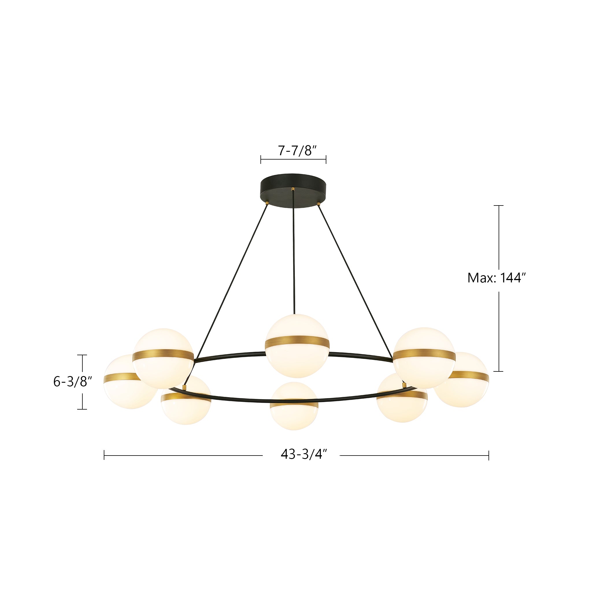 Tagliato 44-in Steel Chandelier