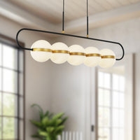 Tagliato 5 Head Steel Linear Pendant
