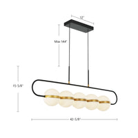 Tagliato 5 Head Steel Linear Pendant