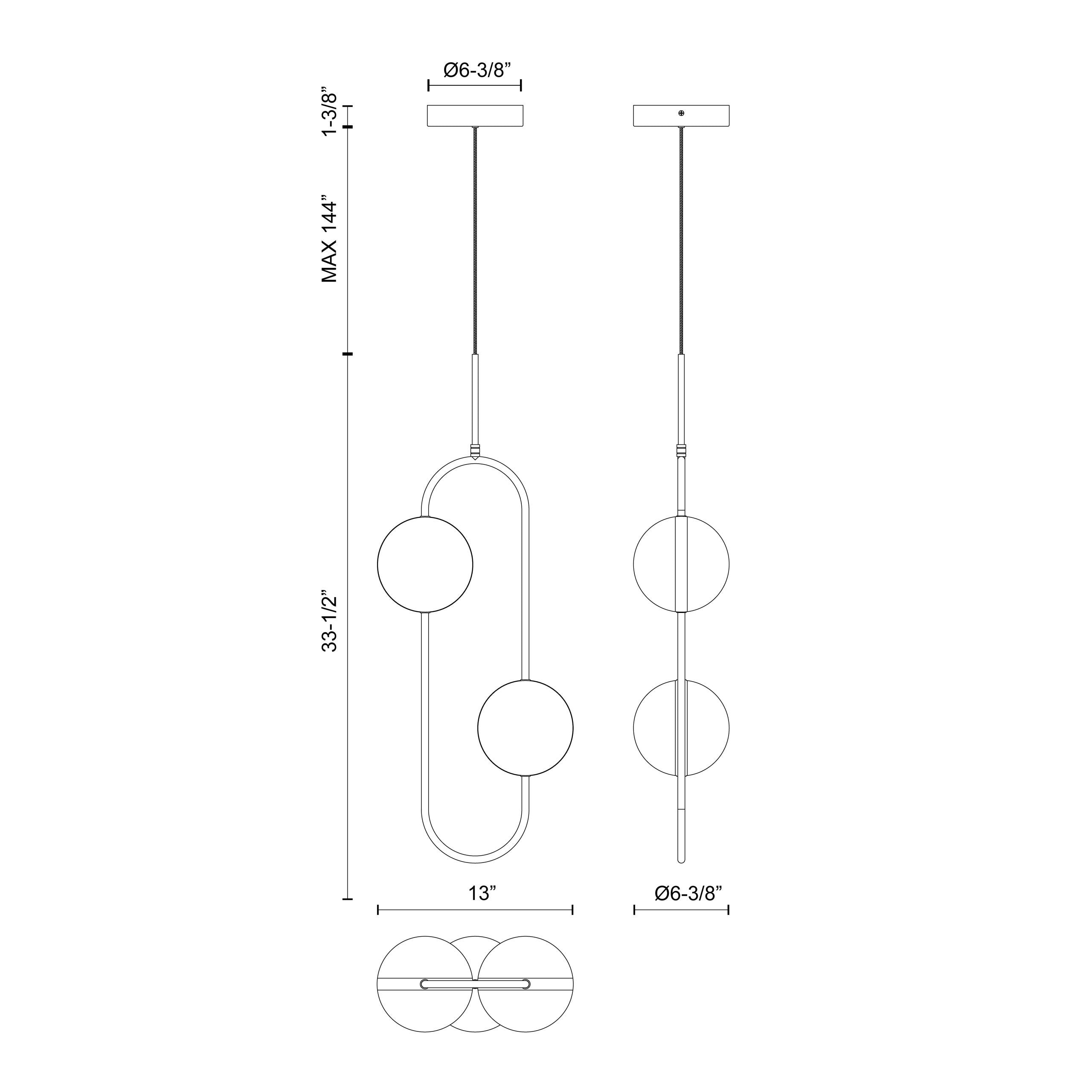 Tagliato 2 Head Steel Pendant