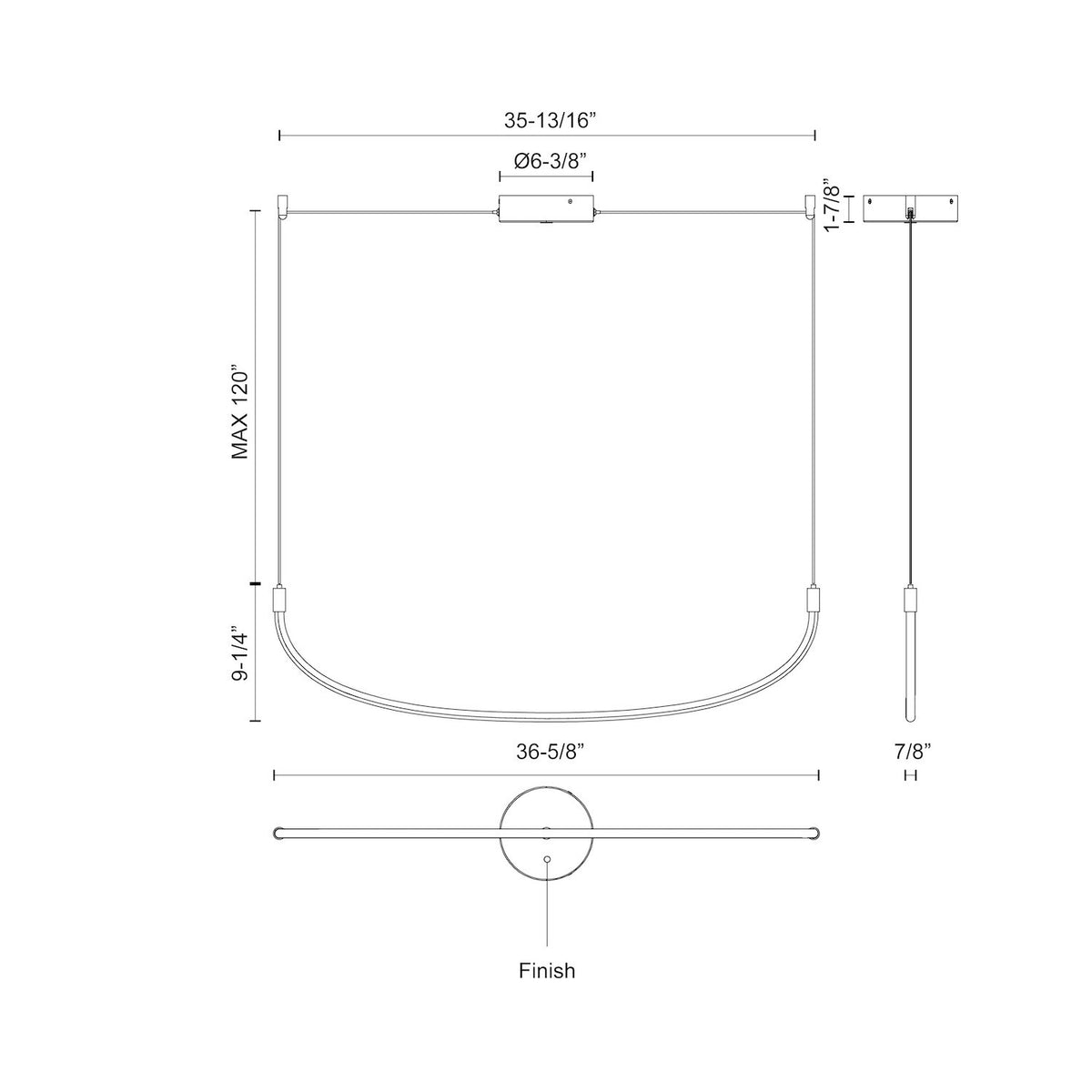 Talis 36-in Aluminum Linear Pendant