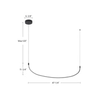 Talis 48-in Aluminum Linear Pendant