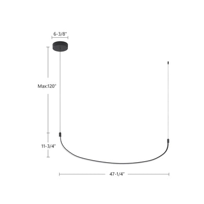 Talis 48-in Aluminum Linear Pendant
