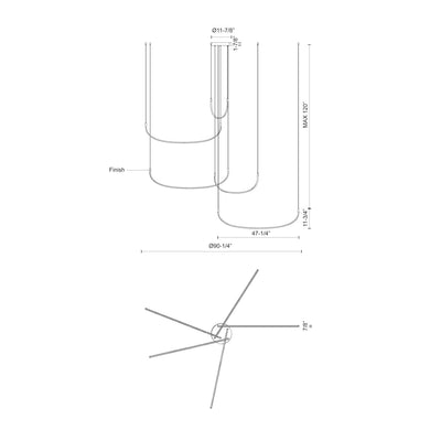 Talis 90-in 5 Light Dimmable LED Multi