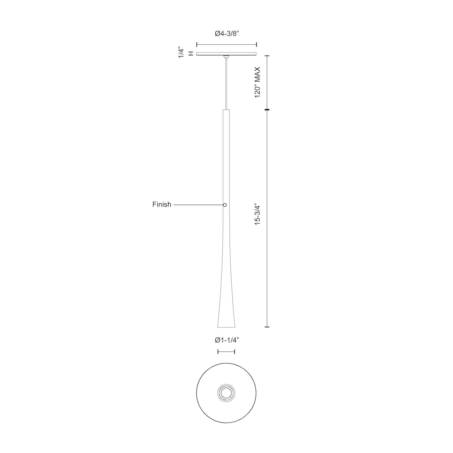 Taper 16-in Aluminum Pendant