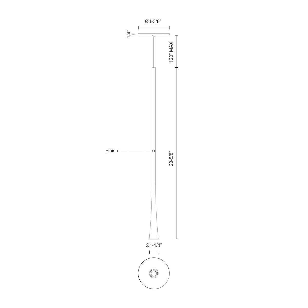 Taper 24-in Aluminum Pendant