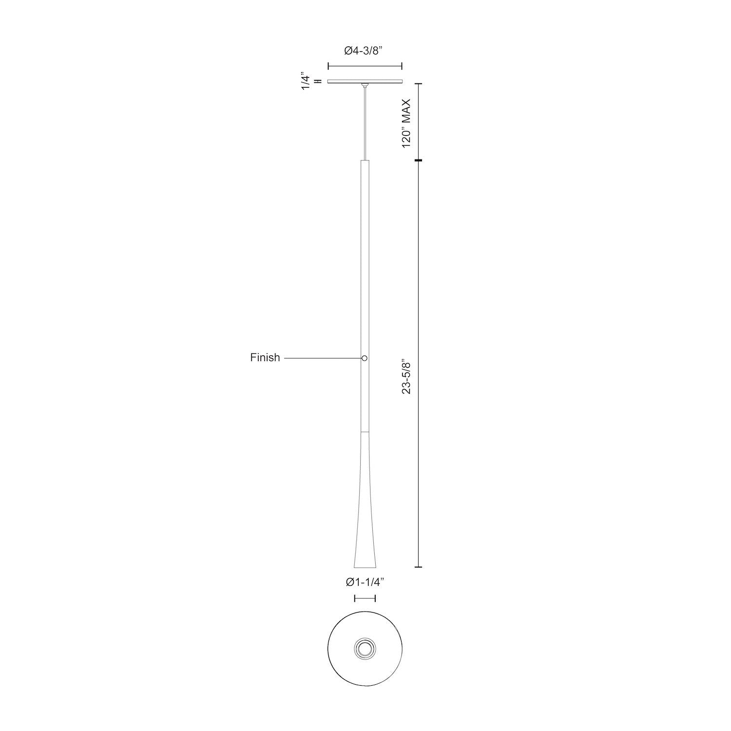 Taper 24-in Aluminum Pendant