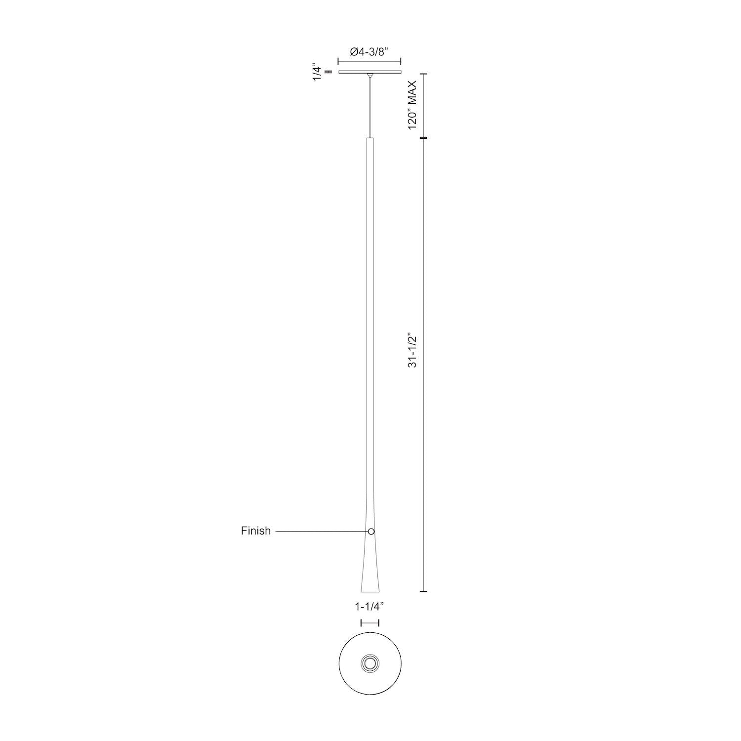 Taper 32-in Aluminum Pendant